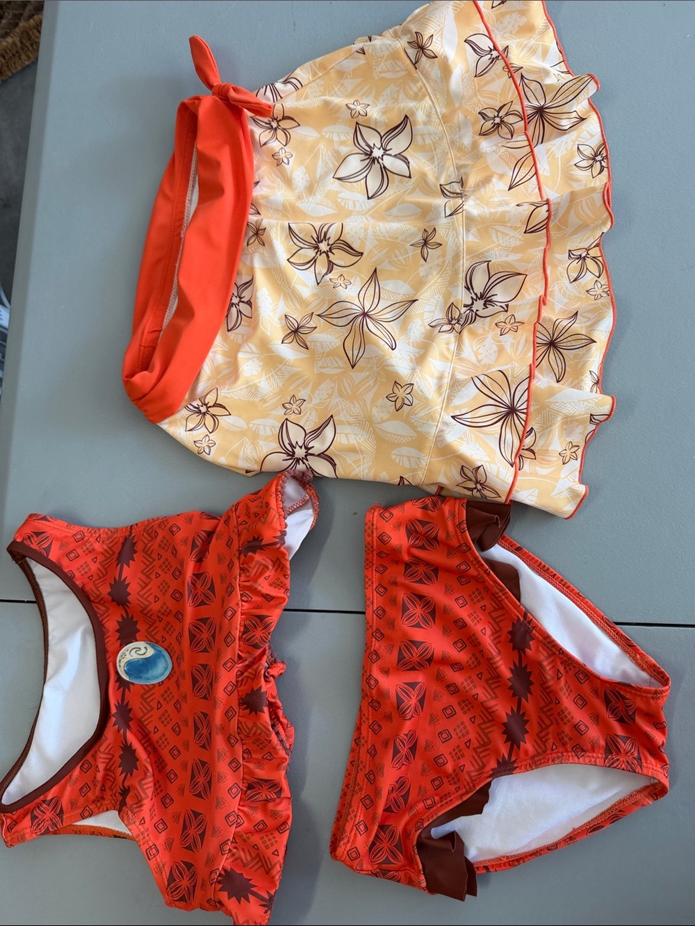 Disney Moana swim set Orange and Yellow Kids Bikini Set